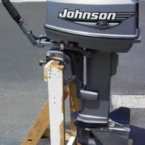 2000 Johnson 25 HP 2 Cylinder Carbureted 2-Stroke 20″ (Long Shaft) Tiller Outboard Motor