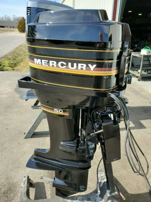 1985 Mercury 50 HP 4 Cylinder 2 Stroke 20″ Tiller Outboard Motor